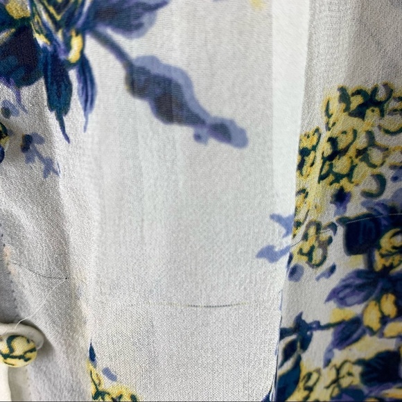 Joie White Floral 3/4 Sleeve Blouse Small - Picture 3 of 11